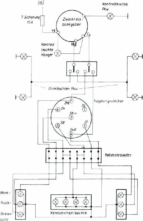 Schaltplan Anhangerkupplung Trabant - Wiring Diagram
