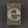 Caslon metal type letter e