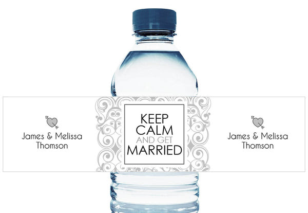 Paisley Personalized Wedding Water Bottle Labels