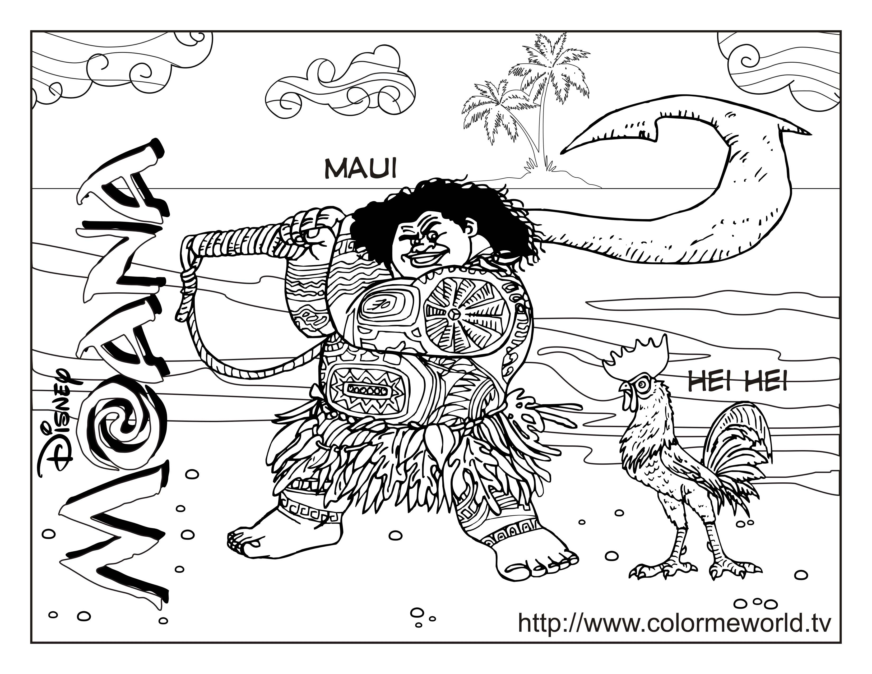 Moana Pua Coloring Pages Clip Art Library