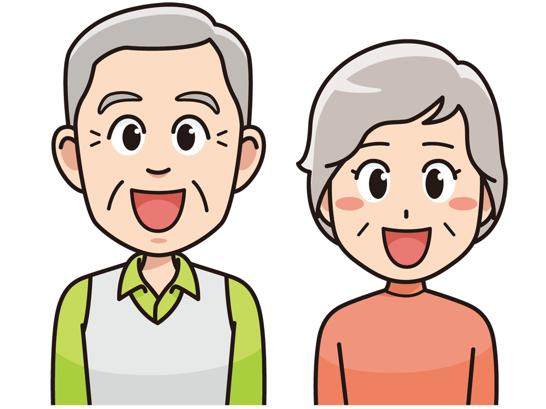 笑顔のシニア夫婦 無料イラスト素材 イラスト素材図鑑
