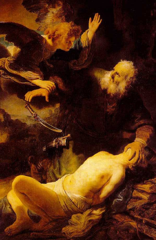 Abraham sacrificing Isaac; Rembrandt, 1635
