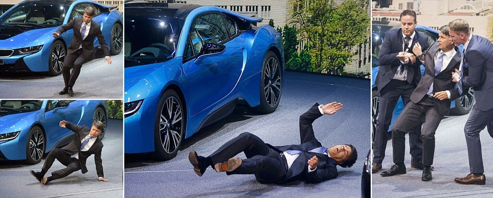 BMW’s Harald Krueger FAINTS at Frankfurt Auto show during i8 electric hybrid presentation