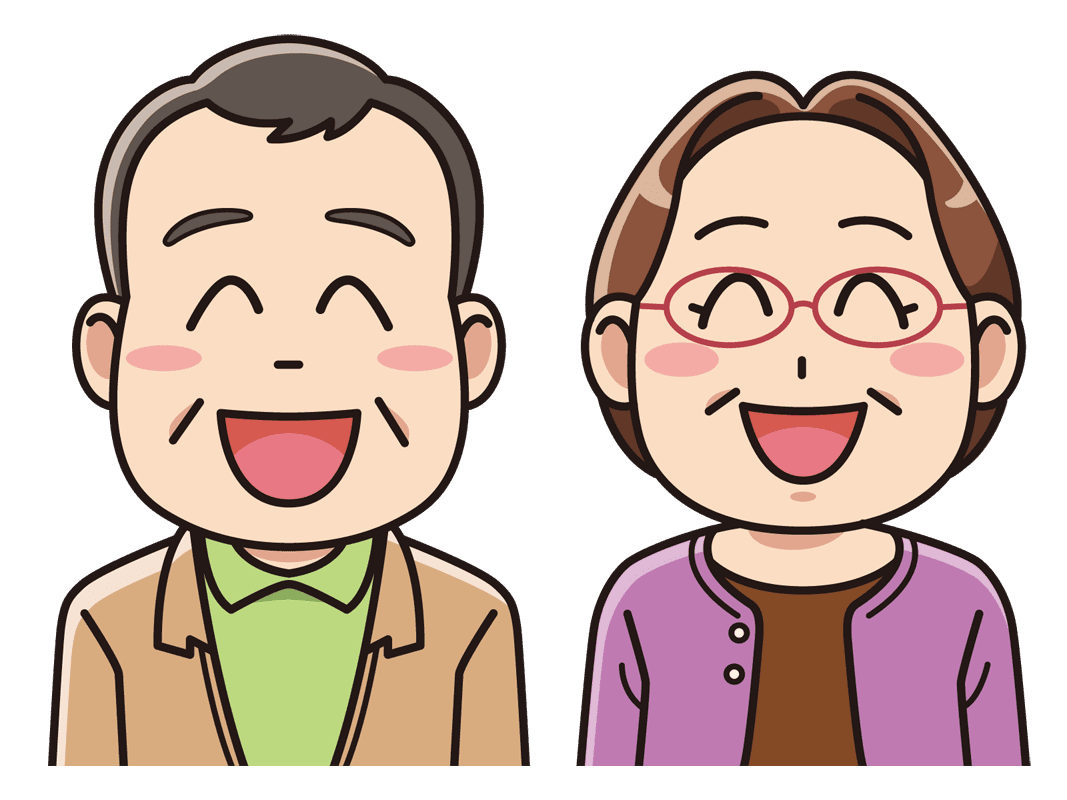 笑顔のシニアの夫婦 無料イラスト素材 イラスト素材図鑑