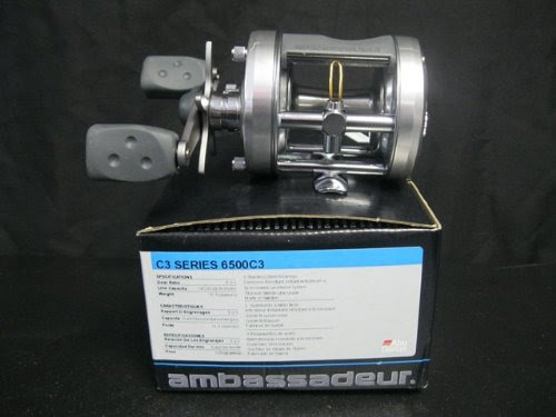 Abu Garcia 6500C3 Ambassadeur C3 Baitcast Round Reel (3 Ball-Bearing, Gear Ratio 5.3:1, Capacity 14/245)