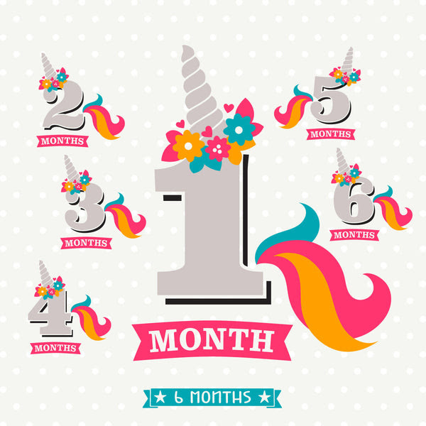 Download Monthly Baby Milestone Svg Girls Unicorn Monthly Milestone Cut Files Queen Svg Bee