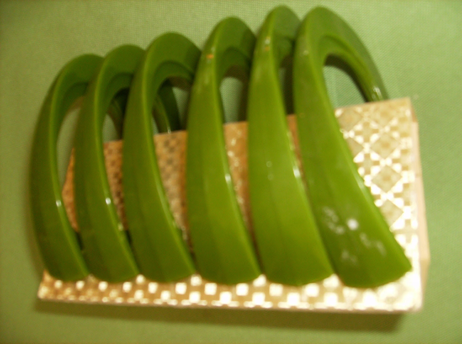Unusual oval shaped green vintage shower by SignificantStuff
