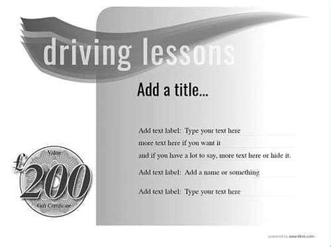 ⭐️ benefit from a vast collection of 30k+ . driving lesson gift certificate templates