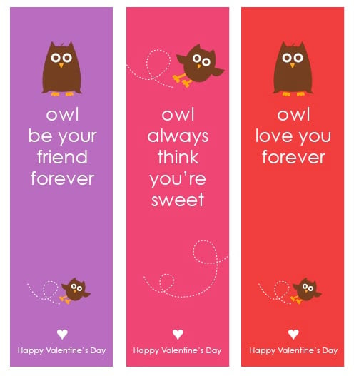 Owl Valentine's Day Bookmarks {Free Printable}