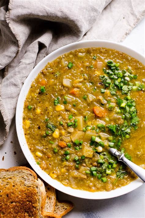 slow cooker vegetarian lentil soup ifoodreal healthy