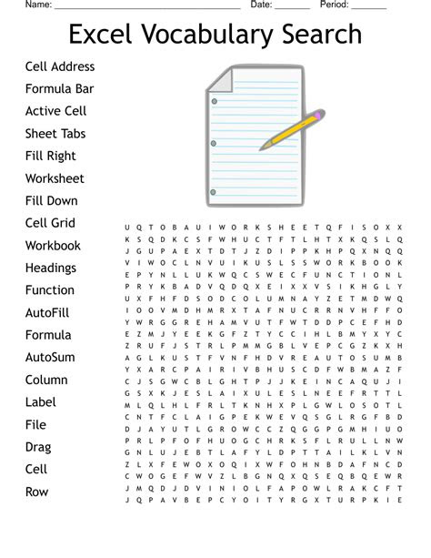 Printable and online games and materials for students and teachers of esl. excel vocabulary word search wordmint