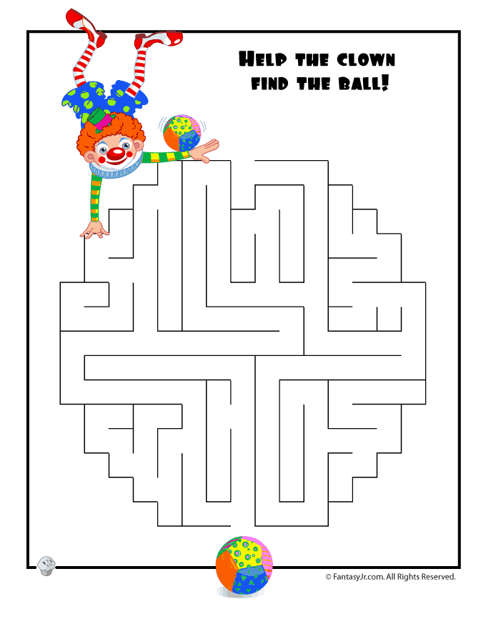 Easy Clown Maze - Woo! Jr. Kids Activities