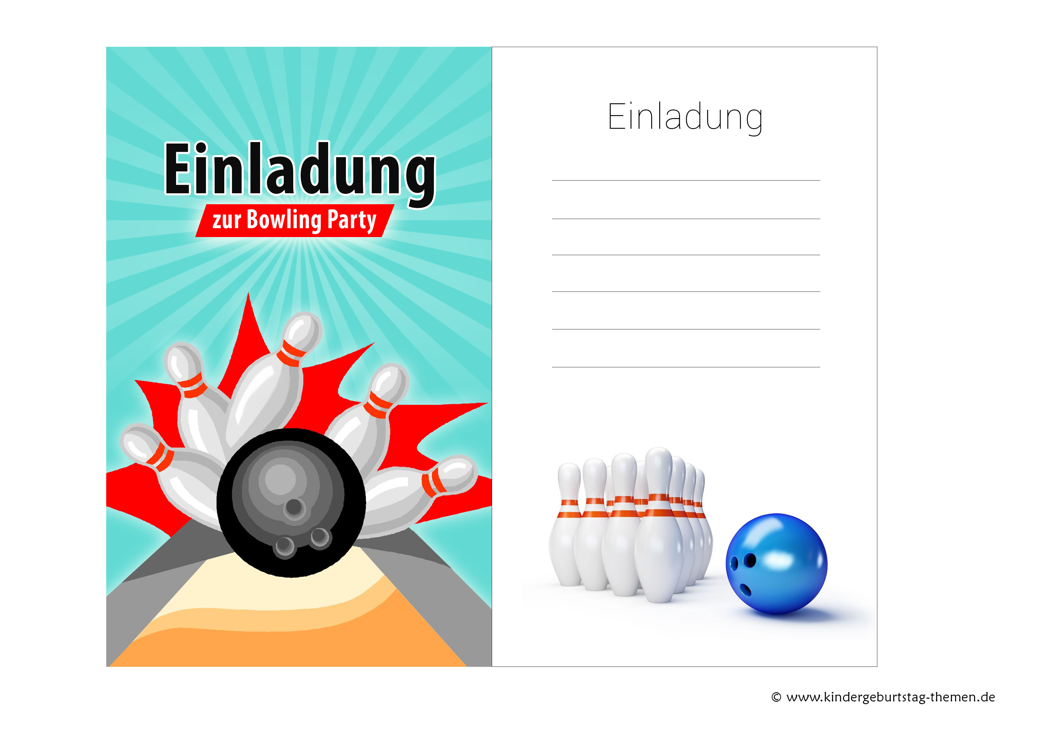 Einladung Kindergeburtstag Bowling Text