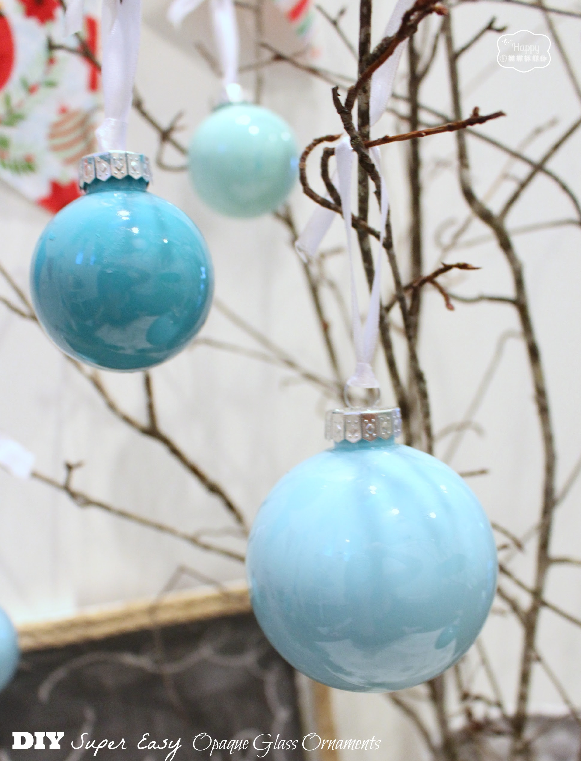  DIY  Super Easy Opaque Glass Painted Ornaments Blue  