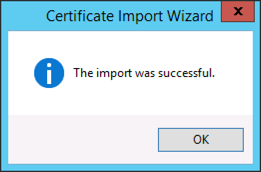 Successful Cert Import
