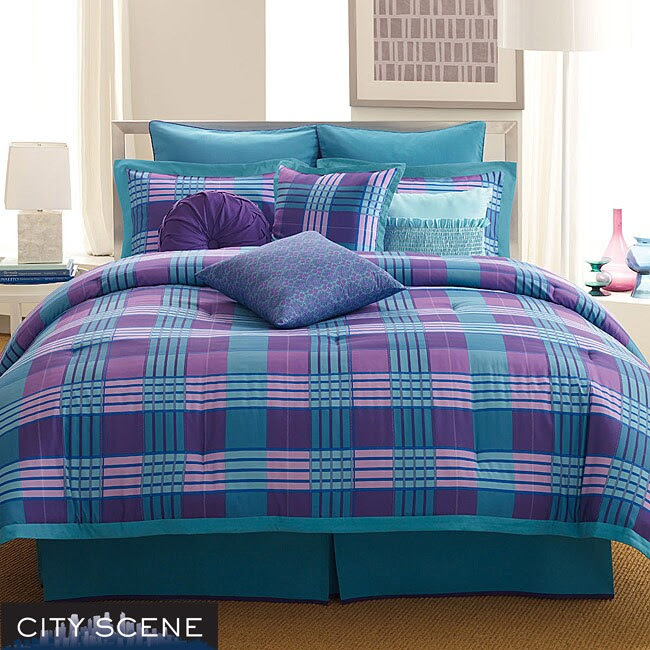City Scene Brooklyn Plaid Turquoise Twin/ Twin XL 3-piece ...