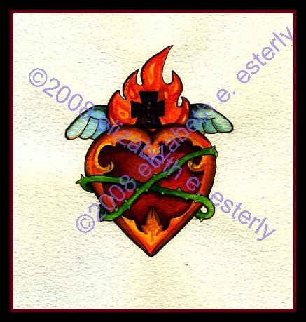Tattoo flash: sacred heart