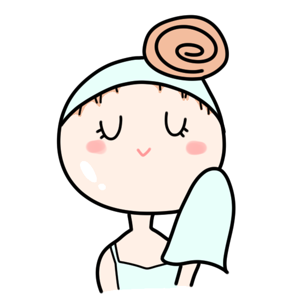 洗顔でさっぱりした女性のイラスト かわいいフリー素材が無料のイラストレイン