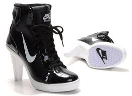 cheap women nike dunk high heels black white