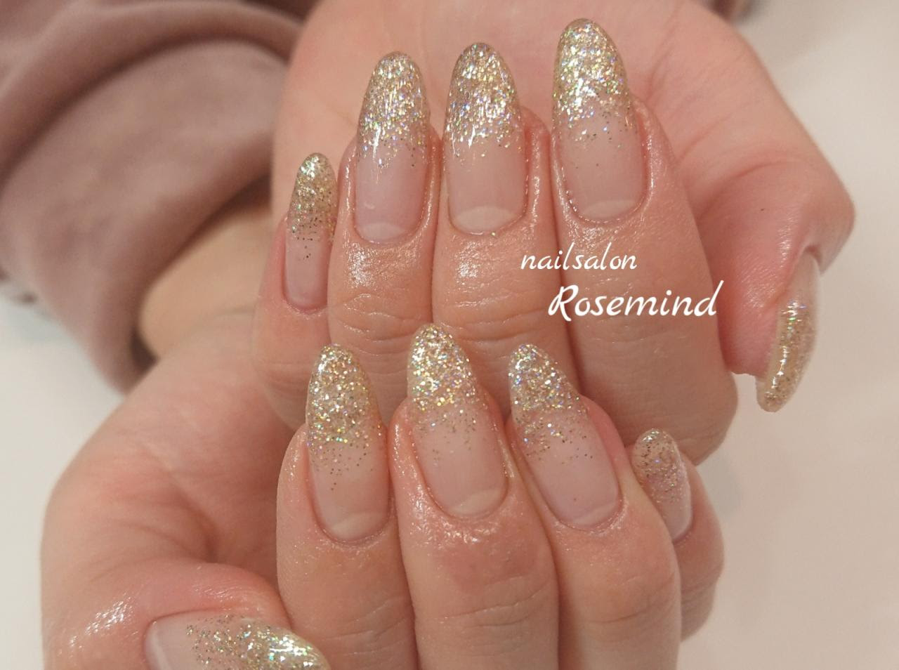 ラメグラデーション シンプルネイル 冬ネイル 19 阿南市 ネイルサロン Nail Salon Rosemind