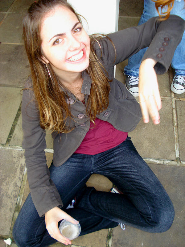 cartoon girl drinking water