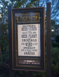BaseLine Tap House Outdoor Menu