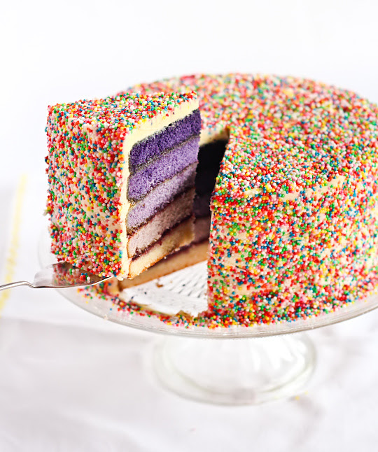 your cake in sprinkles and get out of working with finicky frosting ...