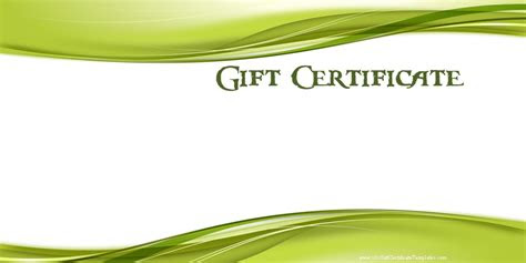 Duotone green spa massage gift certificate template. massage gift certificate templates