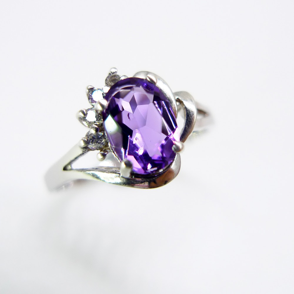 天然アメジストリング女性925スターリングシルバーリングハートデザイン安い価格 Aliexpress