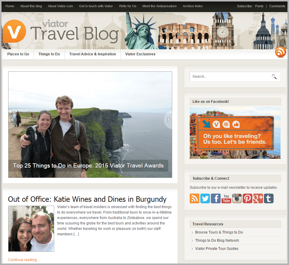 Viator Travel Blog - sites that will pay you