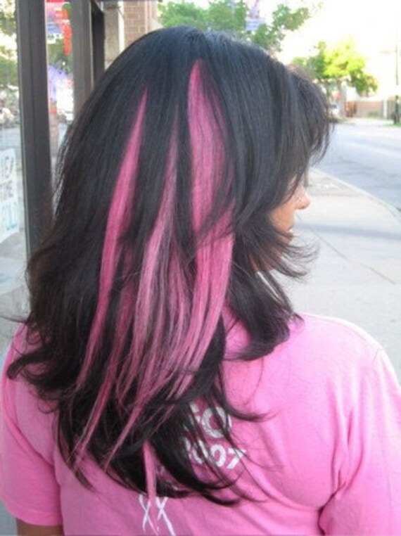 Pink Hair Extensions For Breast Cancer. 10 pack - PINK HAIR EXTENSIONS