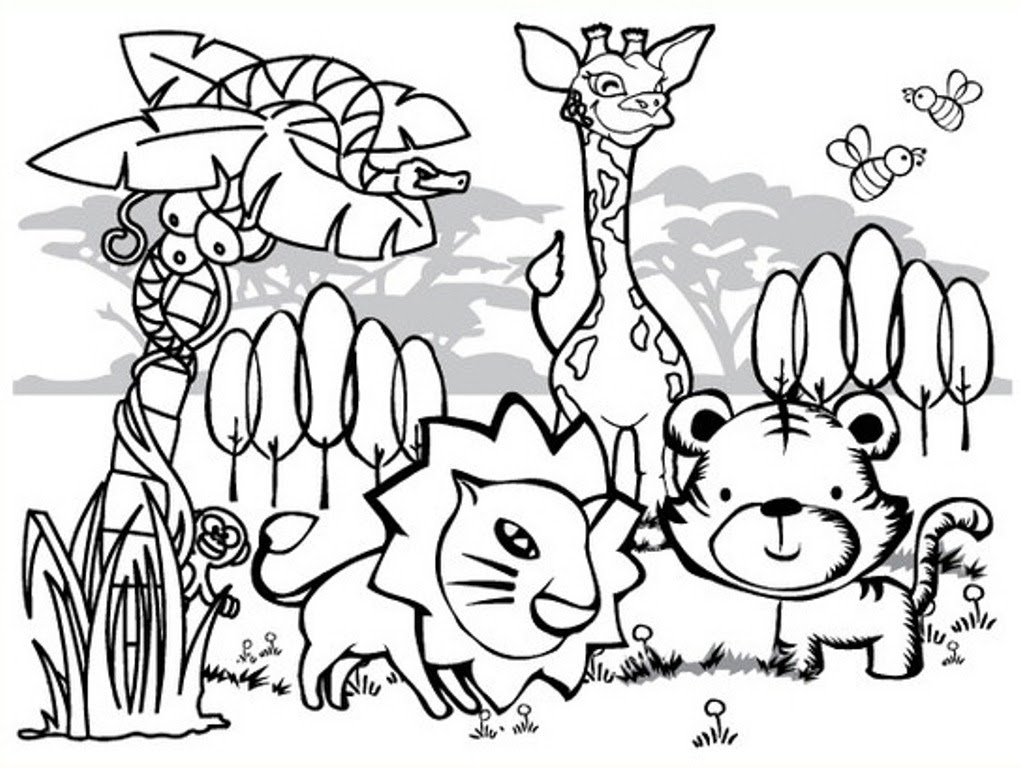 Download Jungle animal coloring pages to download and print for free