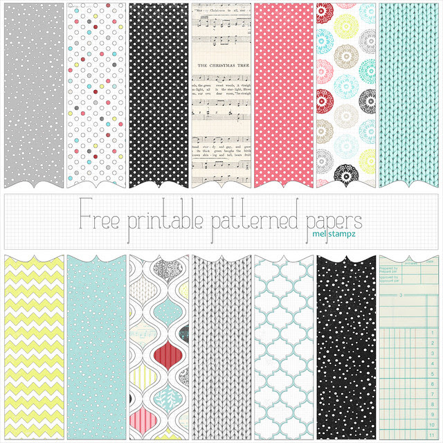 free printable Christmas papers (set #1) preview