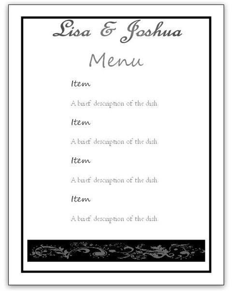Incredible Free Wedding Menu Card Templates 600 x 600 · 30 kB · jpeg