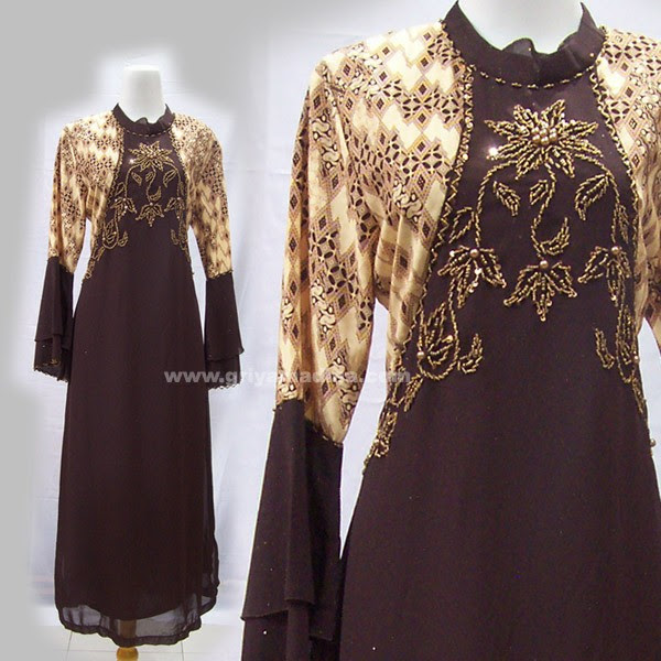 Model Baju Pesta Batik model baju batik gamis gbm3005 Model Baju Pesta Batik model baju batik gamis gbm3005