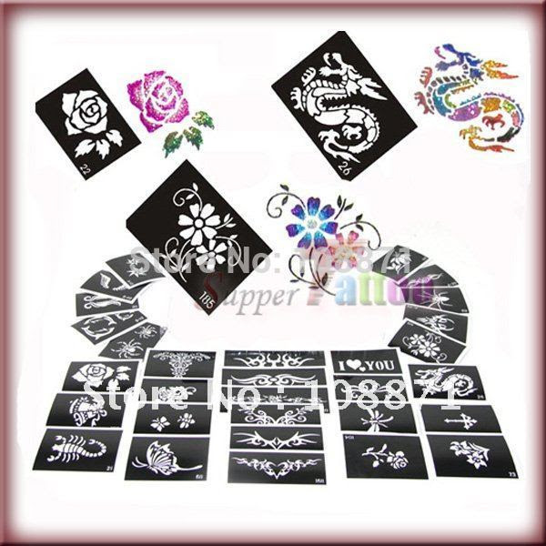 50SheetsStencilsforBodyPaintingGlitterTattooKitSupply.jpg