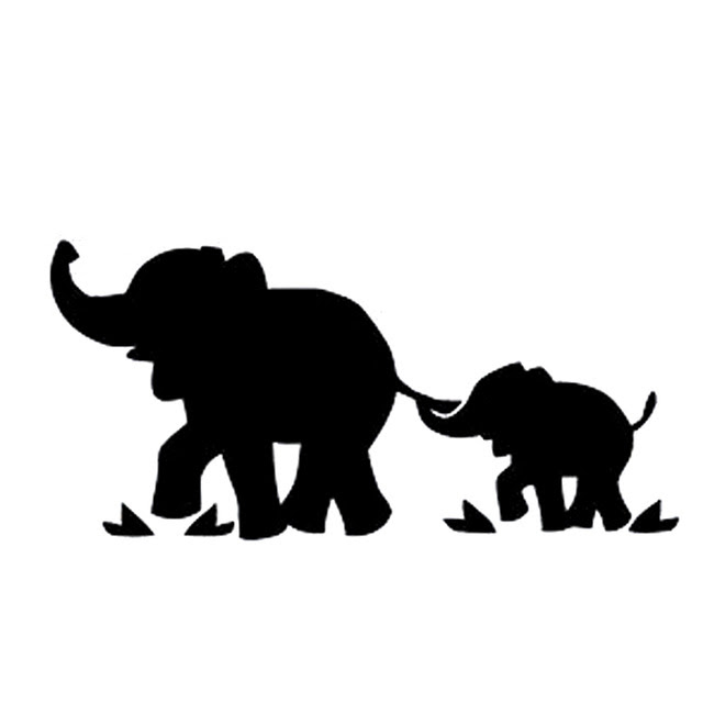 Download Mom And Baby Elephant Silhouette At Getdrawings Free Download