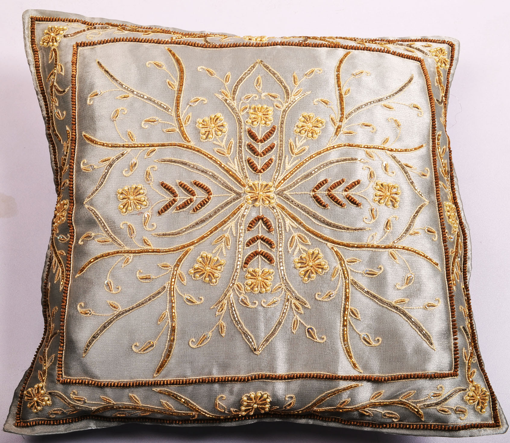 pillow only cover Cushion  Beaded Decorative Covers Golden Pashmina Pillow