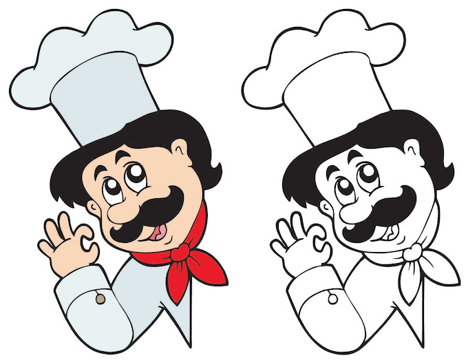 Picture Of Cartoon Chef Outline - Cartoon Logos Chefs Clip Art Library - Now that the black outline is done, it is time to add some color.