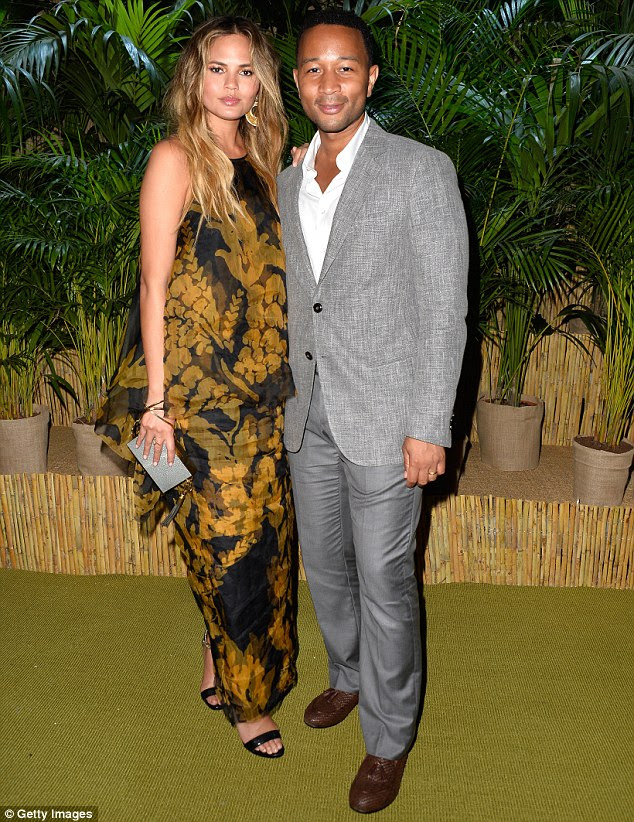 Celebrity couple: Chrissy is married to John Legend - the pair are pictured here in Saint-Tropez in July