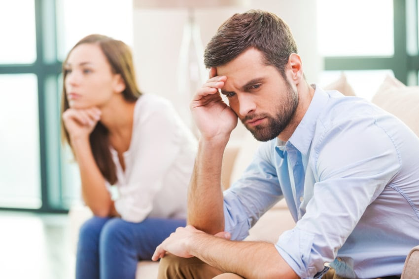 Relationship breakdown, couple fighting