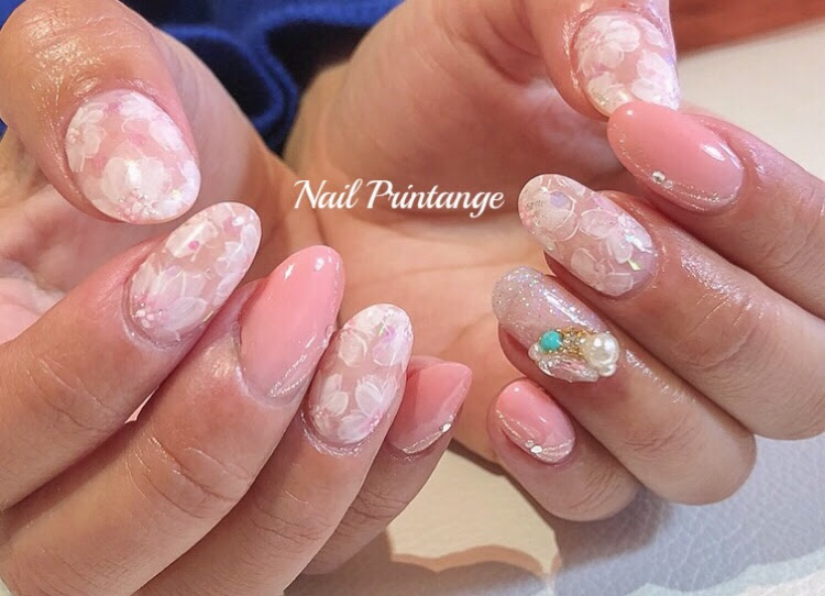 春色フラワー 自爪を傷めないネイルサロン 大阪 本町 Nail Foot Care Printange ネイル フットケア プランタンジュ