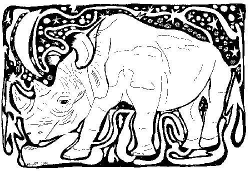 rhino maze illustration