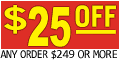 $25 off any order of $249