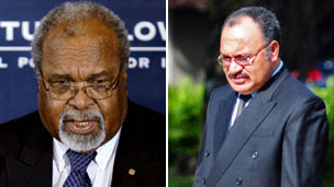 Papua New Guinea's Sir Michael Somare and Peter O'Neill (AP/AFP)