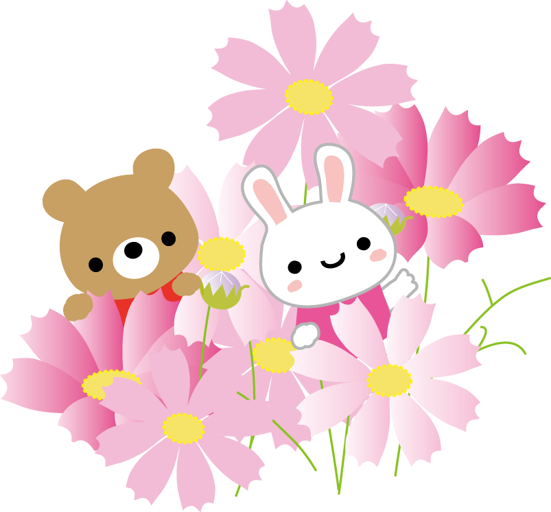 秋のイラスト 落ち葉 コスモス どんぐり 無料イラスト