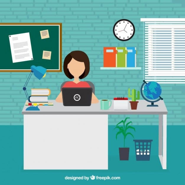 Businesswoman-working-at-the-office