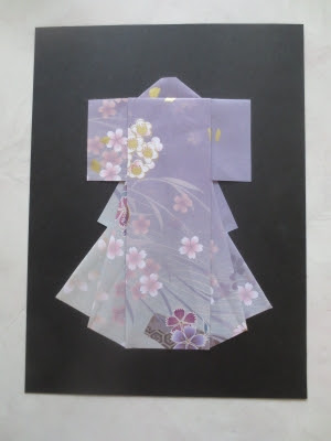 折り紙の着物 のんびり花ぐらし