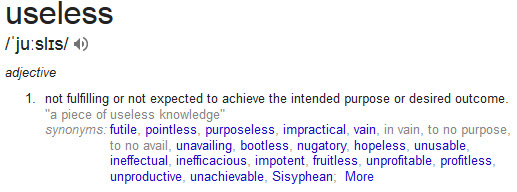 uselss