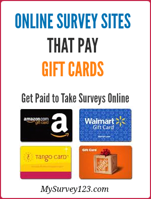 Online Paid Surveys Sites that Pay Amazon or Store Gift Cards